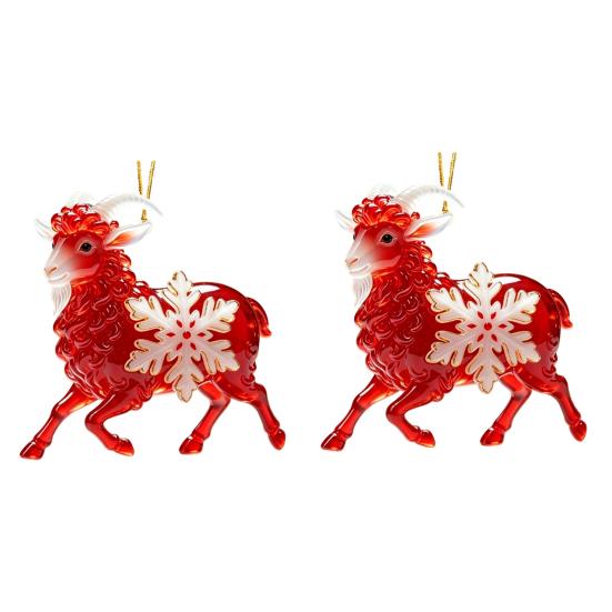 Christmas Ornament Gift Ideas Sheep Hanging with Snowflake Decor, 2D Flat Acrylic Pendant Festive for Family Rope Holiday Tree Party Supplies Home And