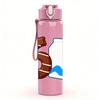 1PC Number Six Milk Bottle Combo Print 750ml Color Plastic Water Bottle Leakproof Flip Straw Lid For Sports Office Home Use
