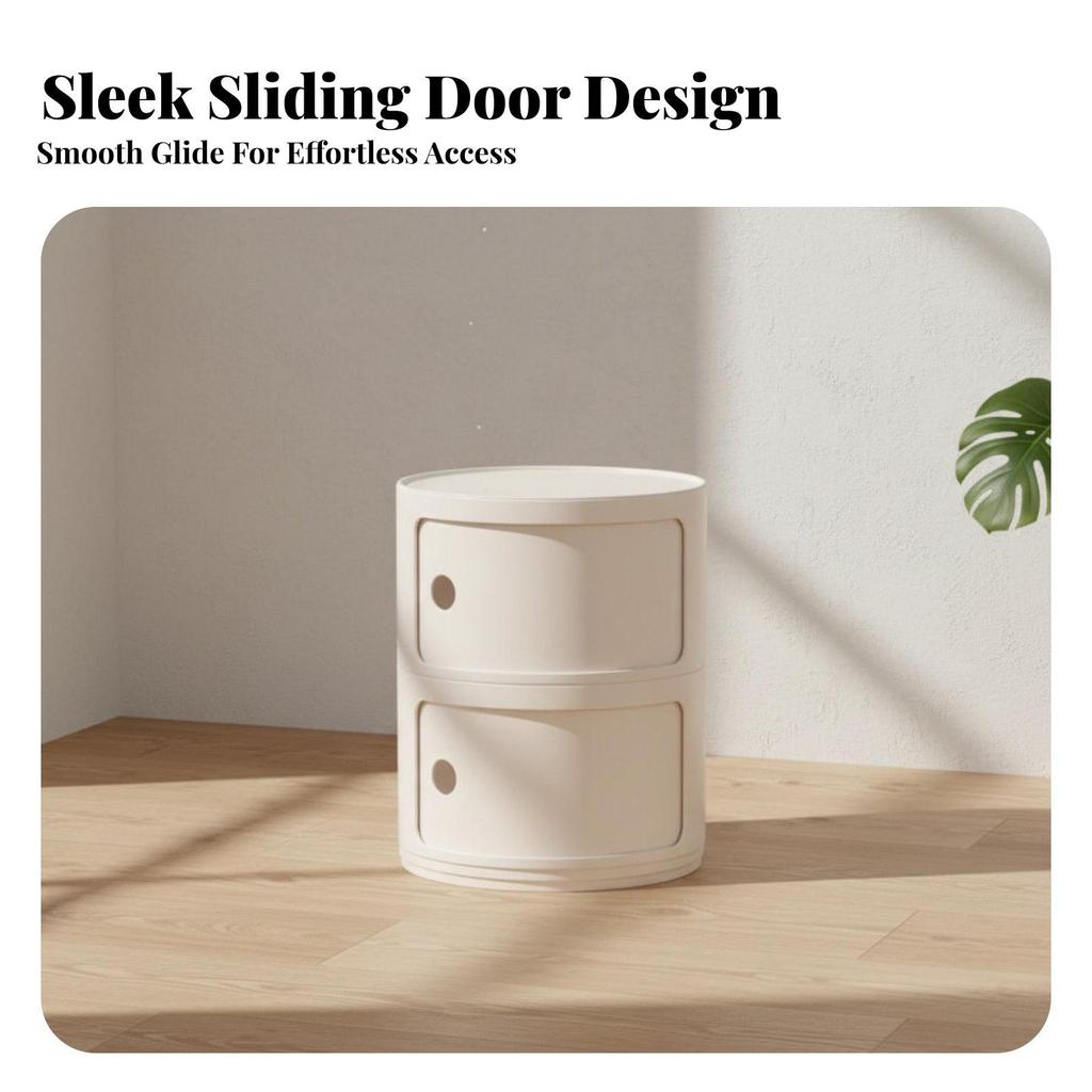 Rundes Modulschrank Nordisches Design Nachttisch Kompakte Größe Zylindrischer Nachttisch für