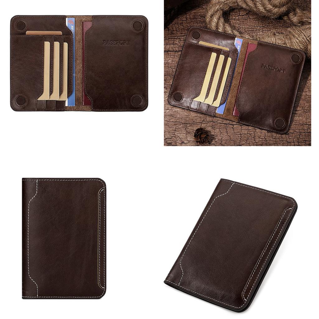 Stylish Passport Holder Durable Wallet Leather Credit Back Card Organizer for Business and Vacation