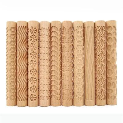 Rouleau à pâtisserie texture bois motif gaufré art DIY européen rétro fleur fenêtre gaufré biscuits rouleau à pâtisserie pour la pâtisserie moule 3D