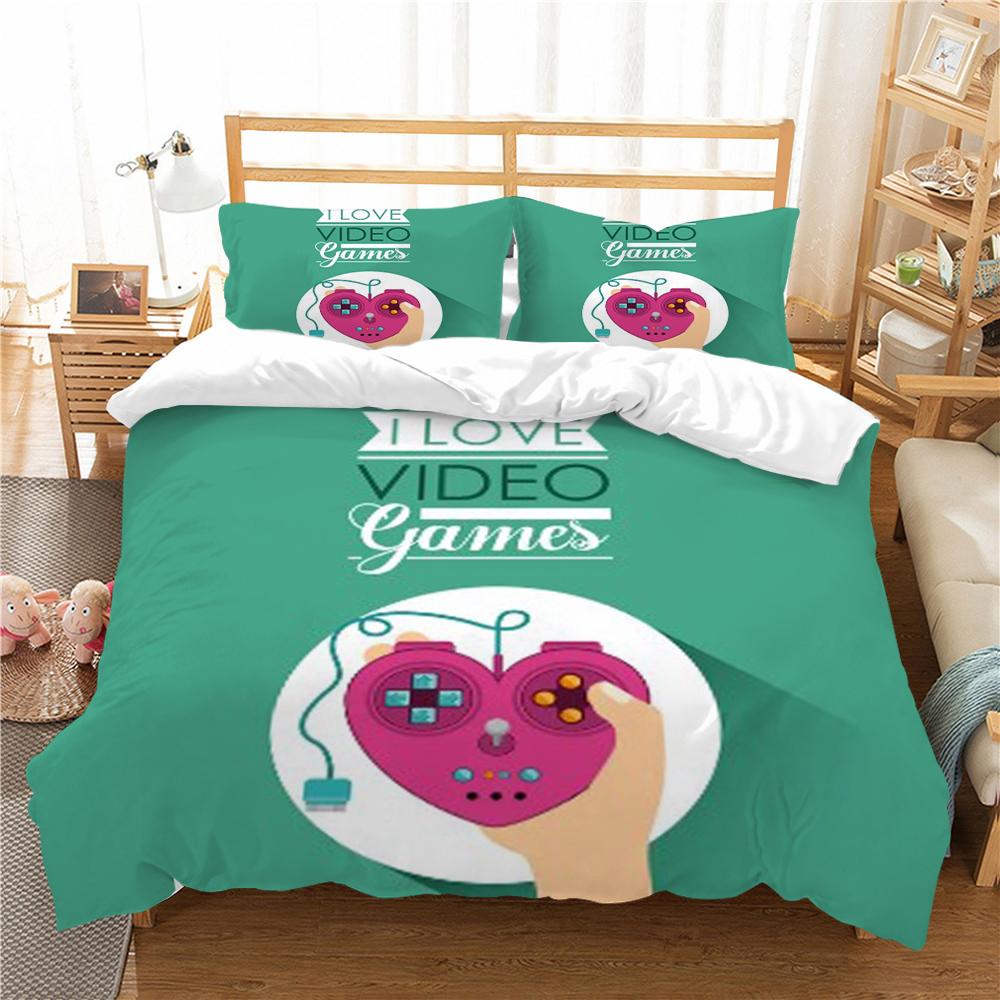 Copriletto Stampa a Tema Gamepad 3D Casa Biancheria da Letto Copripiumino Tessili Poliestere Confortevole Biancheria da Letto per la Casa