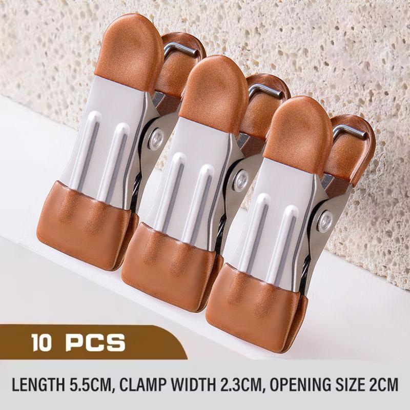 ?10Pcs Stainless Steel Clothespins Laundry Clothes Pegs Pants Hanger Portable Hanging Clothes Clips Closet Clothes Organizer