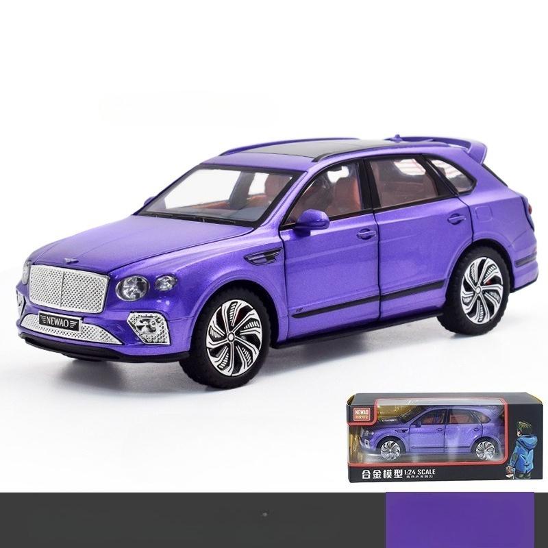 1:24 Bentayga SUV Alloy Luxy Car Model Diecast Metal Toy Vehicles Car Model High Simulation Sound and Light Collection Kids Gift