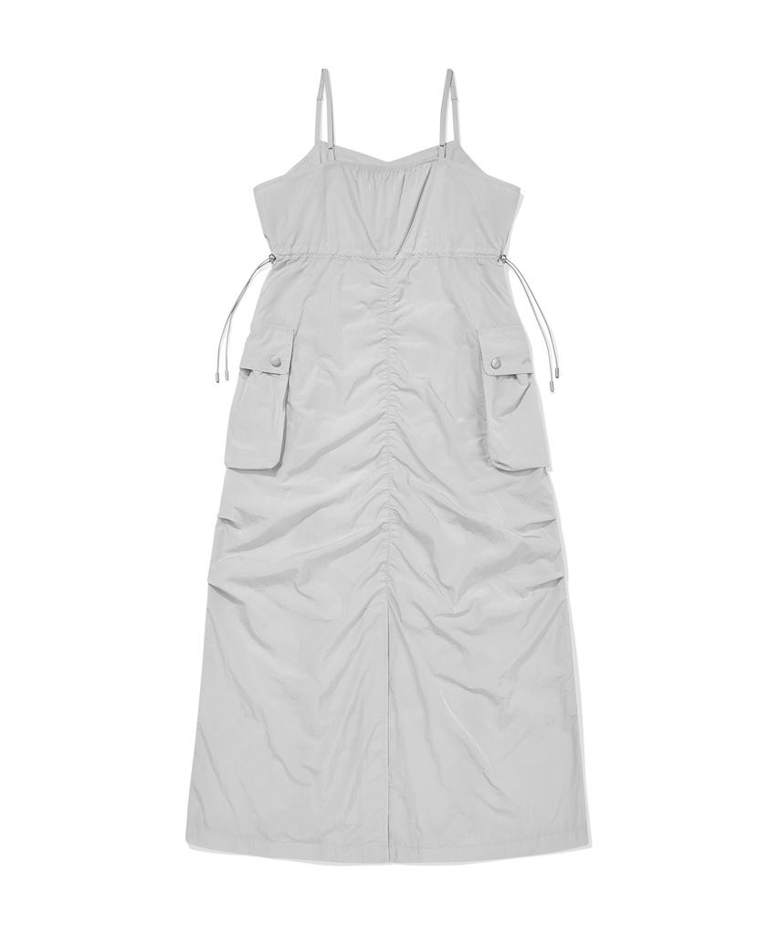 Wacky Willy [26Ss] Women'S Nylon Bustier Dress Light Gray