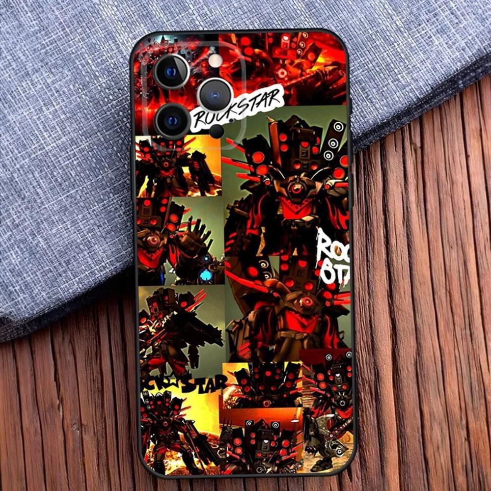 Skibidi Toilet Phone Case For iPhone 16,15,14,13,12,11,Pro,X,XS,Max,XR,Plus,Mini Black Soft Silicone Case
