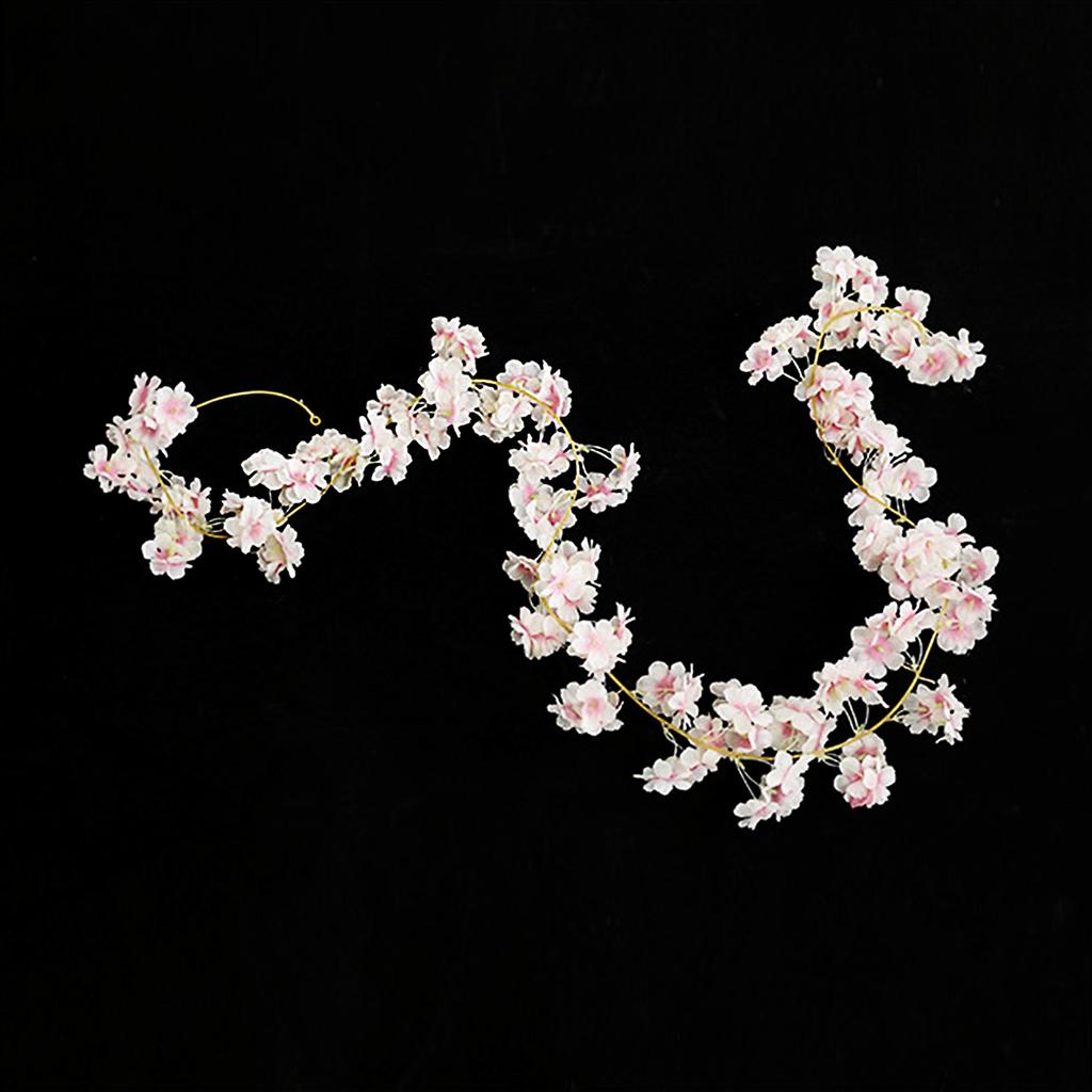 1pc Artificial Peach Blossom Decorative Flower Vine Fake Flower Vine Cover Flower Vine Tree Cherry Blossom Vine Flower Vine Holiday Party Party Gifts