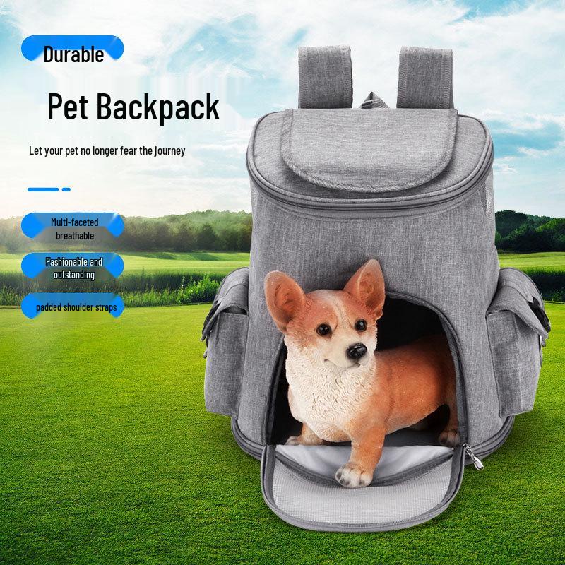 Portable Outdoor Pet Backpack: Large Capacity, Breathable Dog & Cat Bag