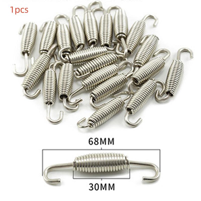 1/2pcs 68mm Universal Motorcycle Exhaust Muffler Mounting Spring Link Pipes Stainless Steel Rotatable Metal Springs Kit Set