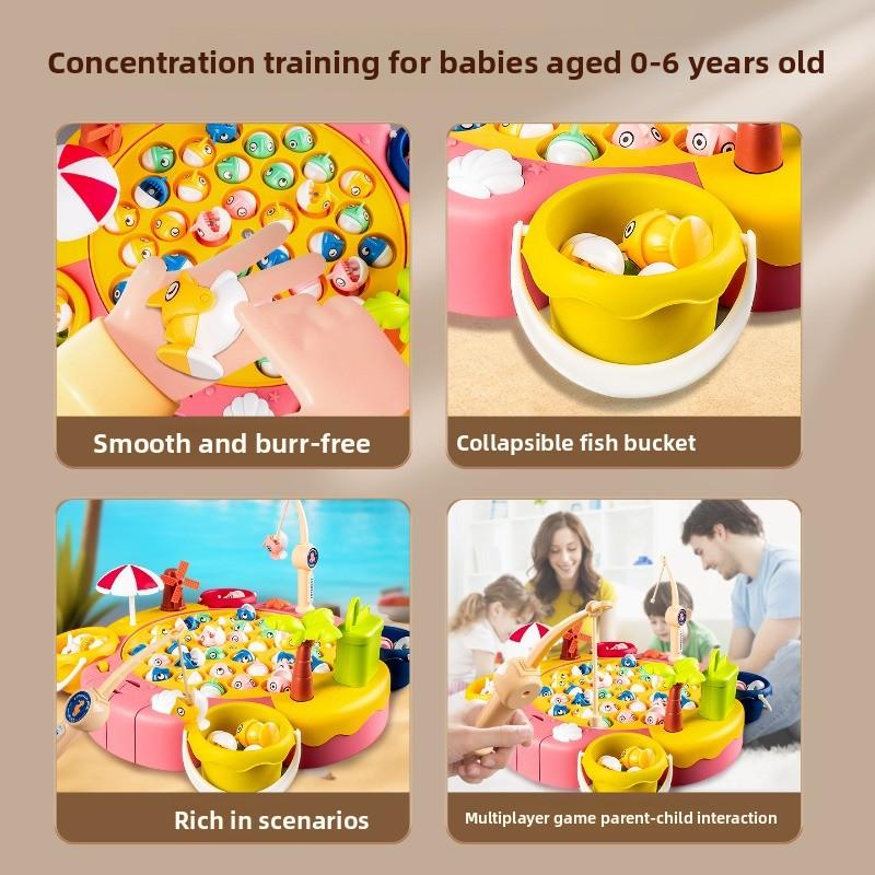 Non-Toxic Children'S Magnetic Fishing Game Early Educational Learning Toy With 6 Poles & 21 Fish For Kids Develops Fine Motor Skills Gifts