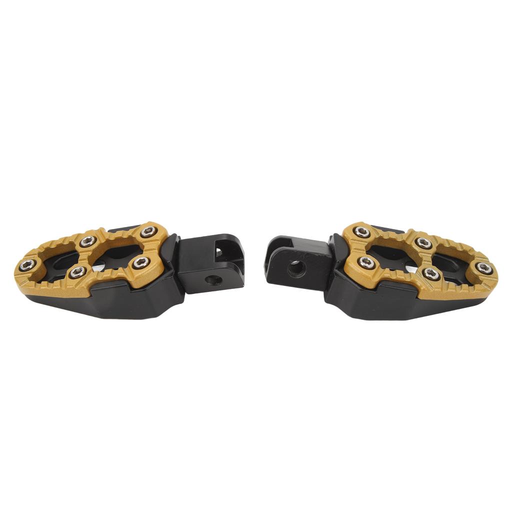 1 Pair Motorcycle Footpeg Left Right Anti Slip Universal Aluminum Alloy Motorcycle Footpeg Golden