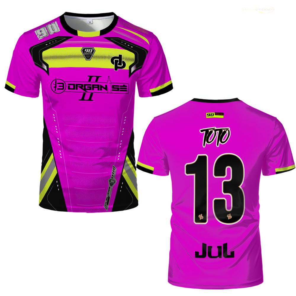 

New JUL Marseille Rap All-Over Print Jersey 13 Organize Hip Hop Football T-Shirt Training Uniform Unisex Pink Custom Streetwear S