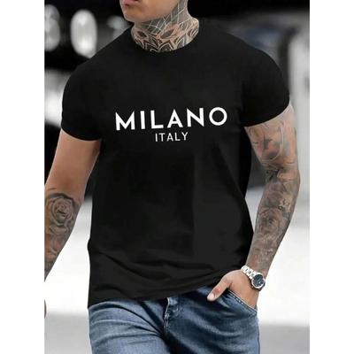 Sommer Herren 100% Reine Baumwolle Lässig Locker und Modisch Bedrucktes Rundhals Kurzarm T-Shirt Top