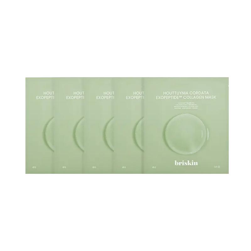 briskin Heartleaf Exosome Deep Relax Collagen Mask | Soothing & Pore Care Hydrogel | Sensitive Skin Relief | 40g x 5ea (1 Box)