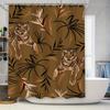 Animal Print Shower Curtain Tiger Design For Bathroom Decorations Waterproof Fabric Bath Mat Set Decoration Home Accessories