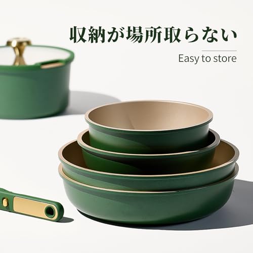 CAROTE Frying Pan Set (9 pieces): Dishwasher safe, induction compatible, gas stove compatible, PFOA and other harmful substances free, 3-layer coating