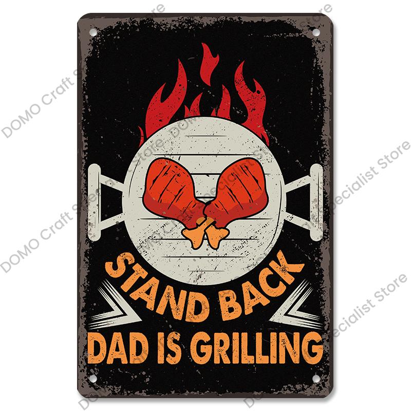 Vintage Barbecue Plaques Metal Tin Signs Grill Meat Steak Sausage Retro Metal Plate Wall Decor BBQ Party Shop Dining Room