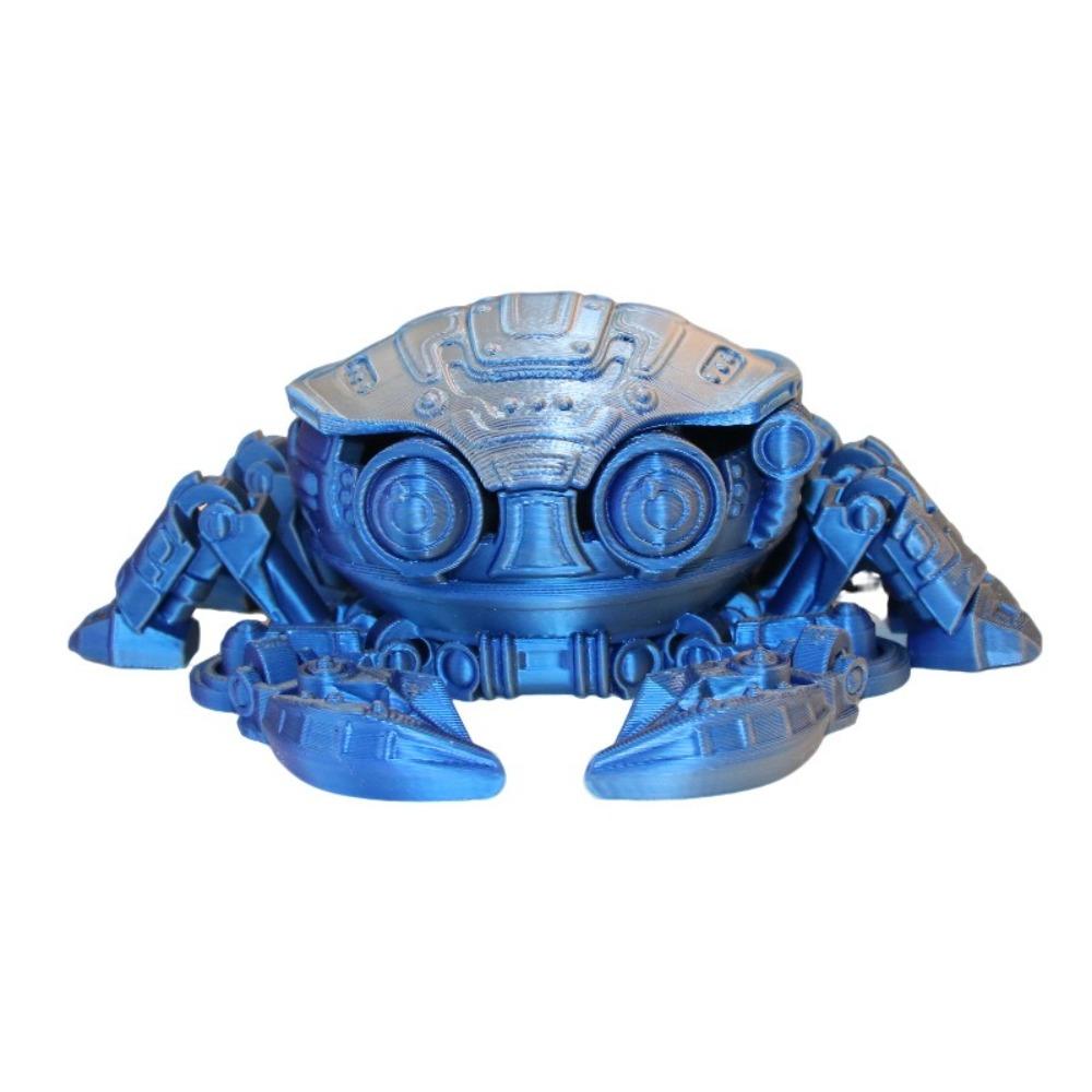 

Joint Movable 3D Printing Toys PLA Animal Model Novelty Mechanical Crab Miniature Desk Accessories серебряный/синий