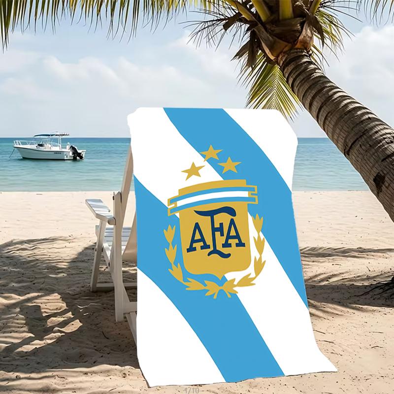 Beach Towel with Argentina Football Pattern - soft,absorbent,machine washable Lightweight&Modern,swimming,Travel Essentials