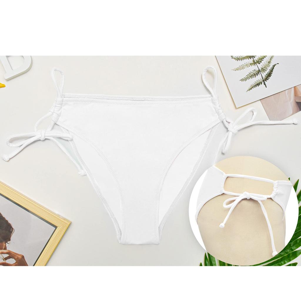 Women's Swimming Bottoms, High Waist, Vintage Basic , Full Coverage Bikini Split Swimsuit Briefs Swimming Trunk