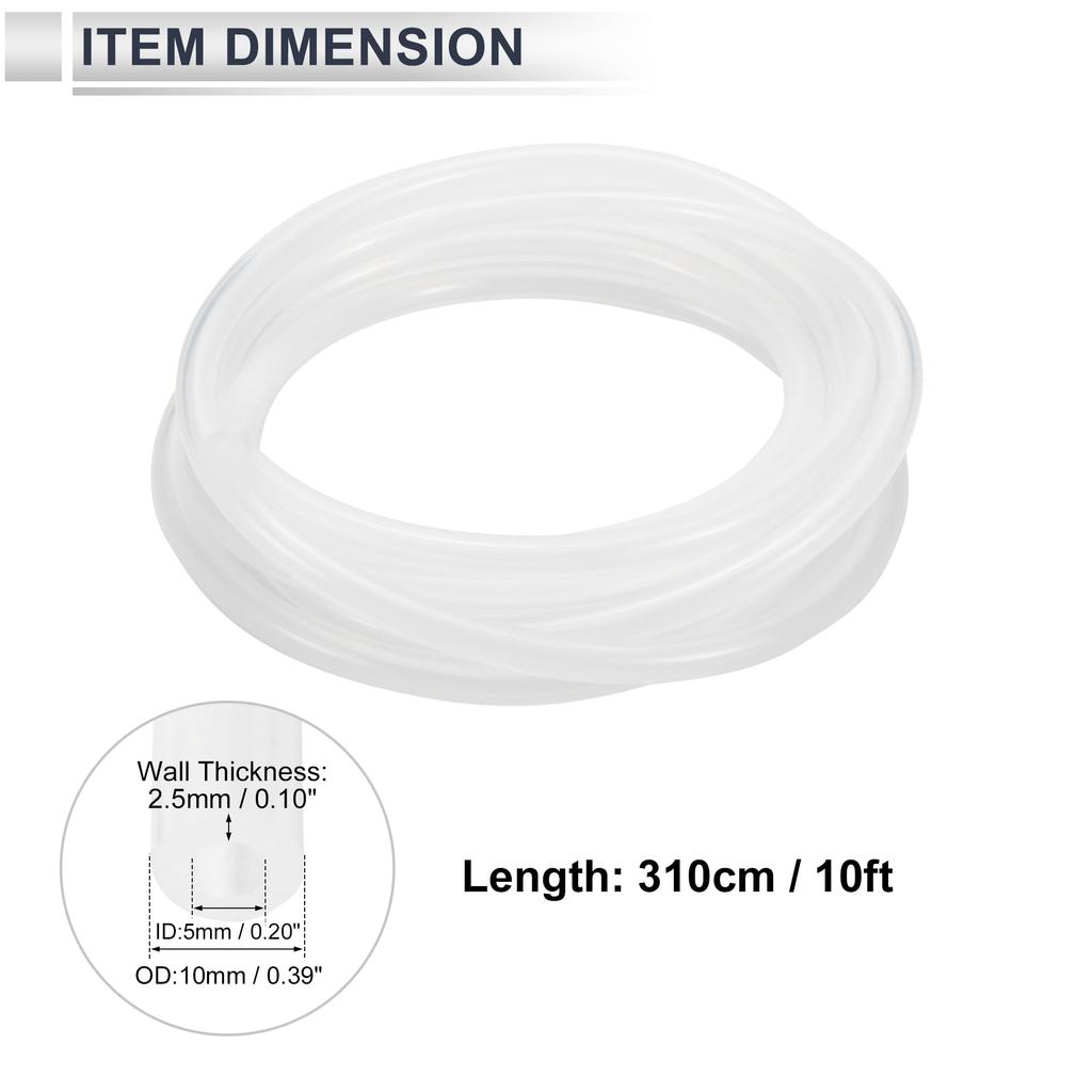 RATCHROLL 1pc Silicone Vacuum Tube Hose for High Temperature 10FT 3/16" 5mm ID 2.5mm