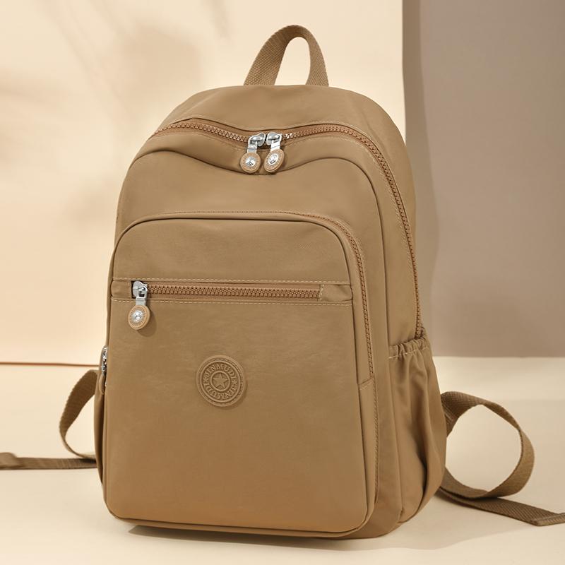 Lightweight Backpack Sleeve Pull Rod Women's Travel Backpack Water-repellent Nylon Schoolbag