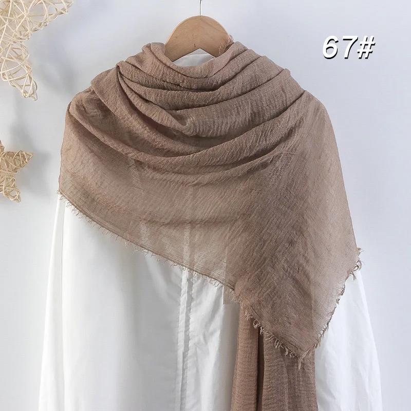90x180cm Solid Colors Cotton Linen Large Scarf Black White Beige Red Blue Pink Purple Green Yellow Orange Scarves