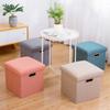 Folding Storage Ottoman Foldable Small Ottoman Foot Rest 11.81x11.81x11.81inch Comfortable Seat Square Footstool for Living Room