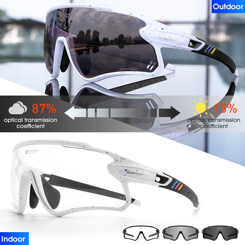 

Scvcn Red Photochromic Sunglasses Polarized Men Cycle Glasses Sun Glasses for MTB UV400 Goggles Woman Road Bike Bicycle Eyewear Photochromic-1 lens