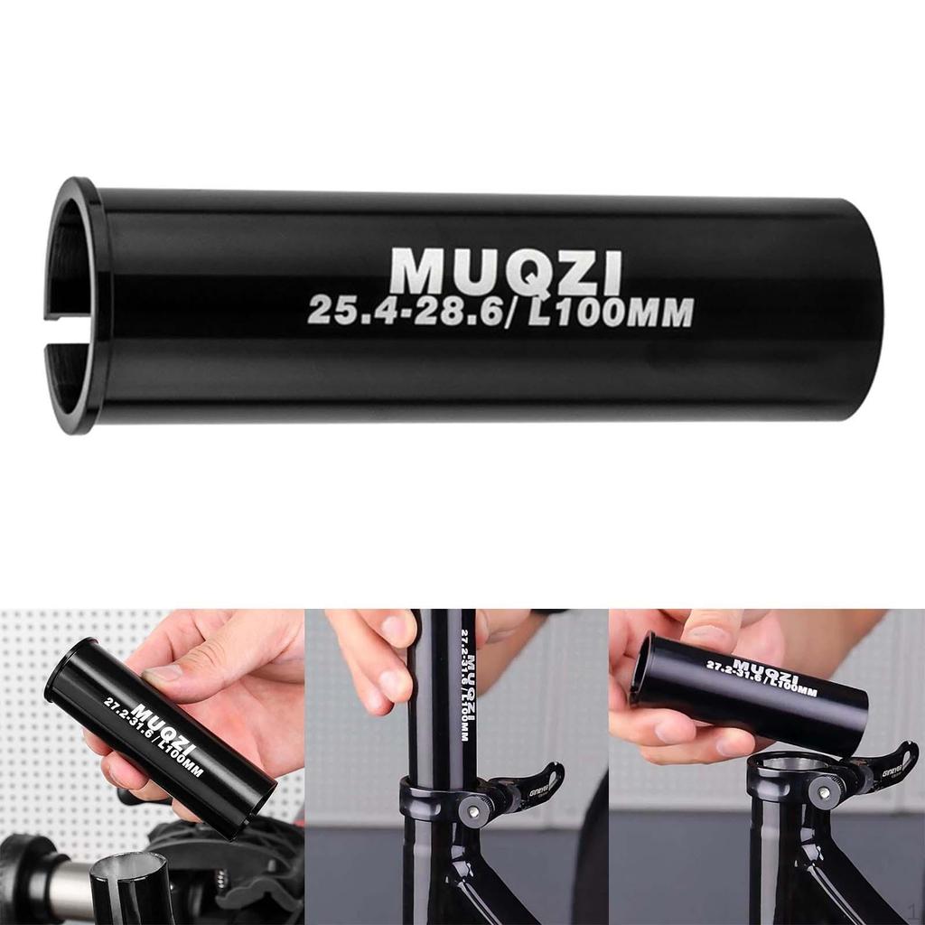 Bike Seat Post Shim Reducing Sleeve Extended 100mm Long Conversion Converter for Mountain BMX