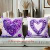 Purple Rose Heart Patterned Cushions 2D Flat Printed Polyester pillowcase, sofa decorative cushion cov Headboard Pillow