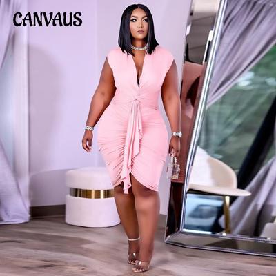 Summer Women's Dress Plus Size Lace-up Dresses Sexy Tight Dresses