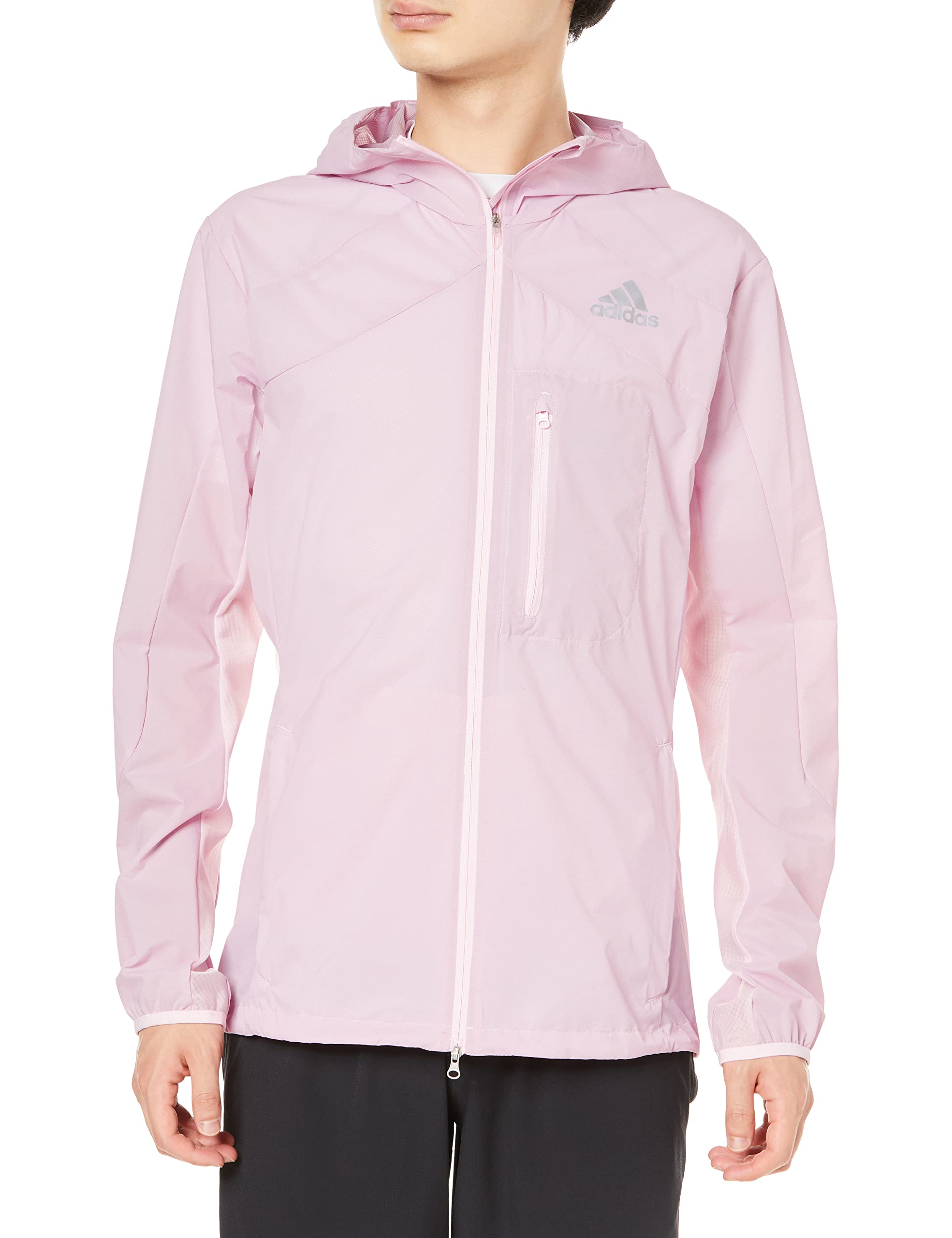 

Мужская куртка для марафонского бега Adidas Adizero, BL667, прозрачно-розовая/прозрачно-розовая (HF9307), Размеры A/XL