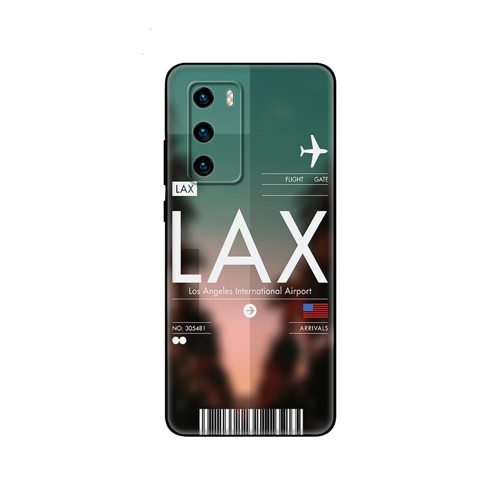 

Черный чехол из ТПУ для Huawei P30 Lite P30 Pro P40 чехол для Huawei P40 LITE EP Smart 2020 чехол чехол посадочный талон авиабилет huawei P40 LITE E