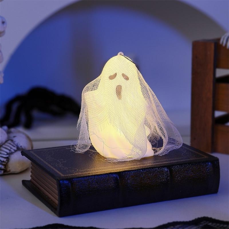 4PCS Lightweight Plastic Specter Home Ornament With White Gauze Phantom Decorations Halloween Party Supplies