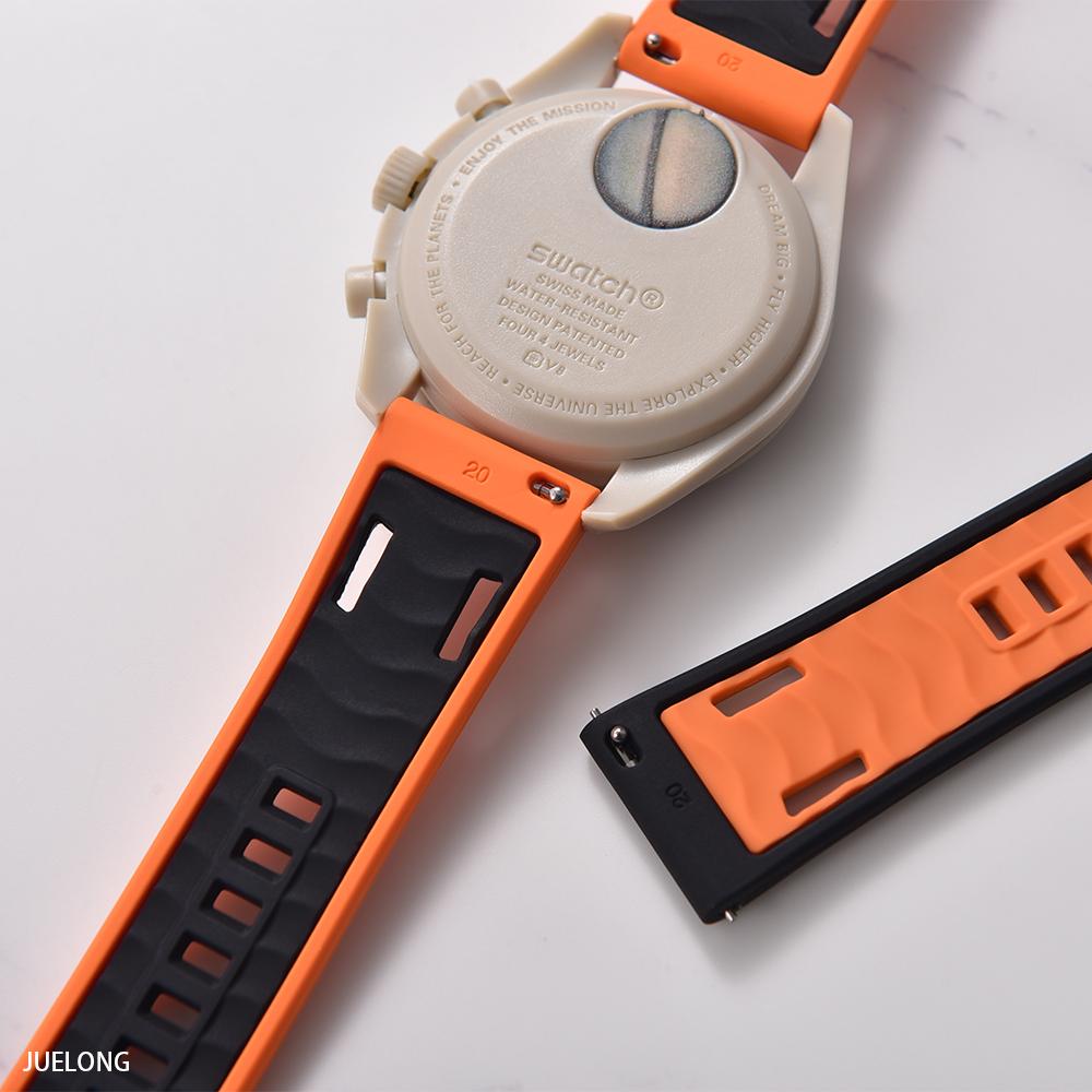 JUELONG Hochdichtes Silikon-Uhrenarmband 20mm 22mm Zweifarbiges Silikon-Uhrenband Schnellverschluss Sport Silikon-Gummi-Uhrenarmband