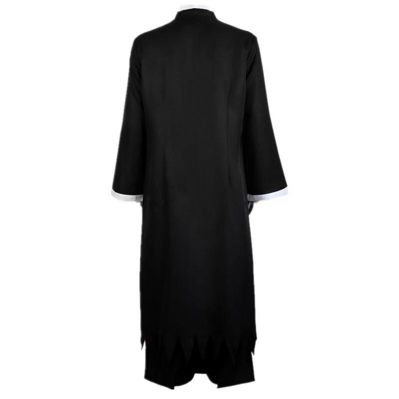 Anime Bleach Kurosaki Ichigo Cosplay Costume Samurai Black Cloak Robe Kimono Pants Sets Halloween Christmas Party Clothes