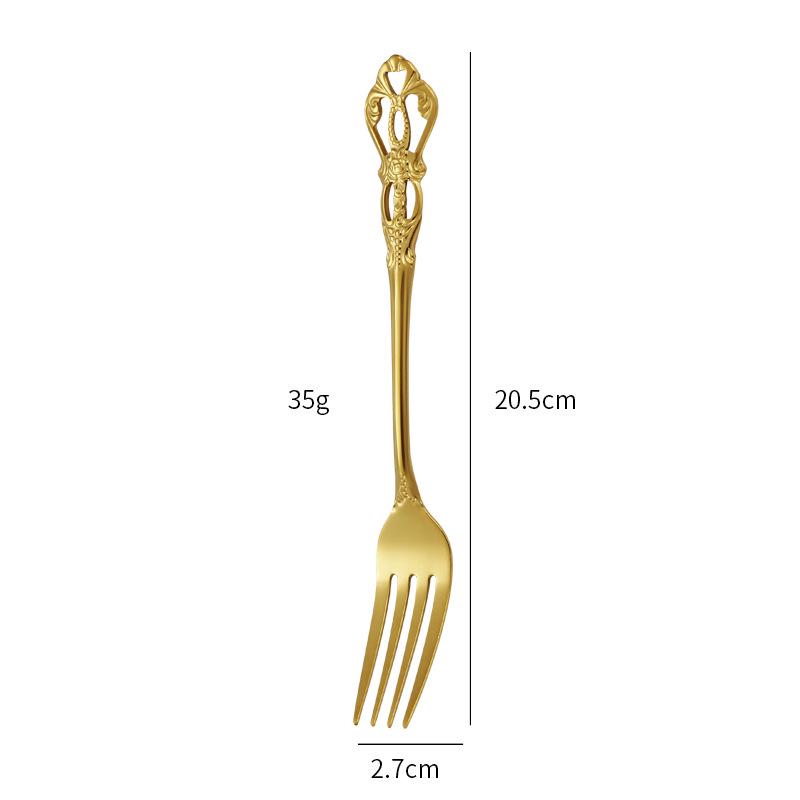 Elegant Stainless Steel Cutlery Set: Royal Court Embossed Steak Knife, Fork & Dessert Spoon for Western Cuisine