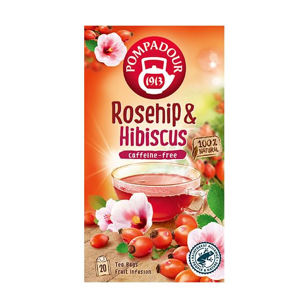 Pompadour Rosehip Hibiscus 20 Tea Bags 71091 X 10 Sets &