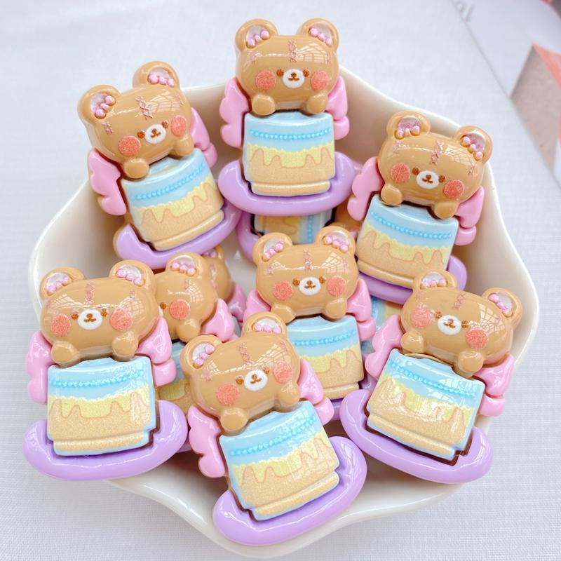 10Pcs New Cute Little Bear Series Flat Back Resin Scrapbooking DIY Jewelry Hairpin Craft Decoration Accessorie