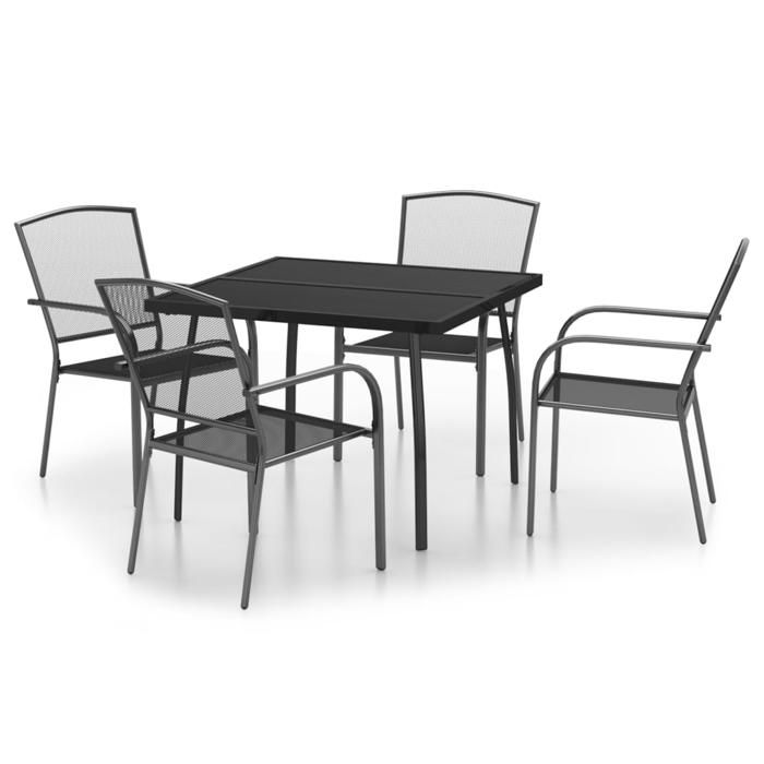 VidaXL Ensemble à manger de jardin 5 pcs anthracite acier, ensemble de salle à manger, ensemble de salle à manger 3187968