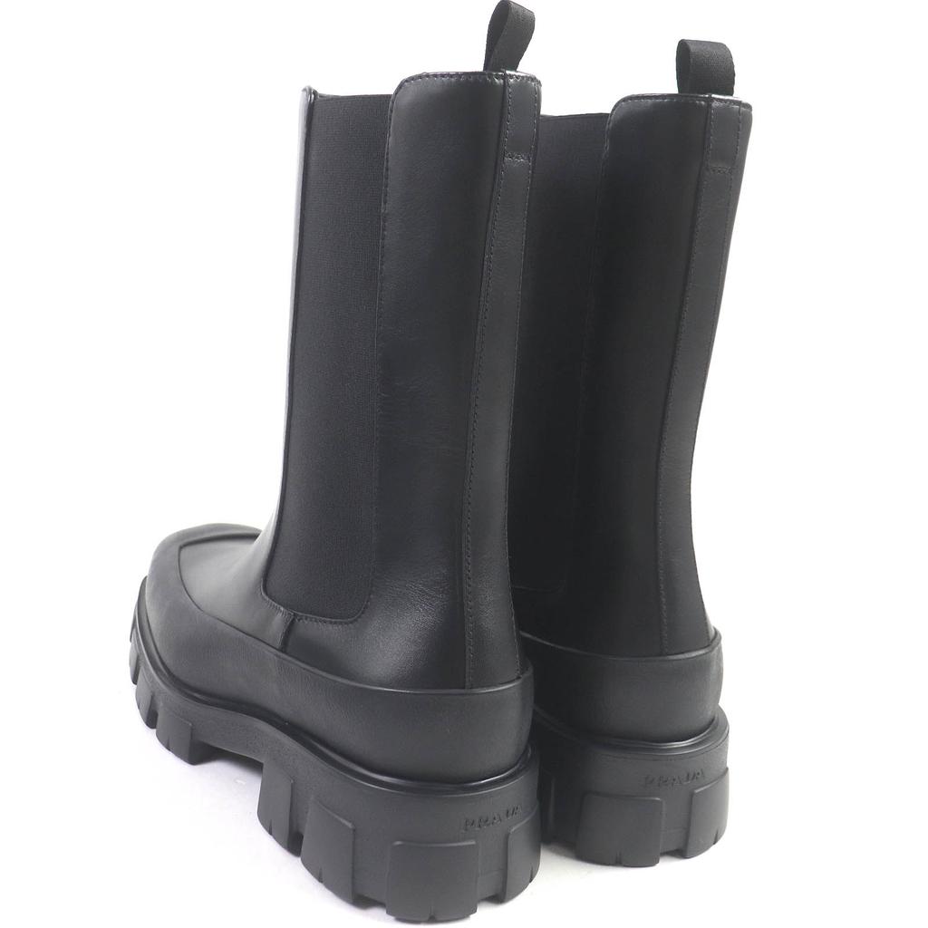 Pristine PRADA Boots Monolith Chelsea Shoes with Thick Soles Leather Mens 10 2UG007 Used