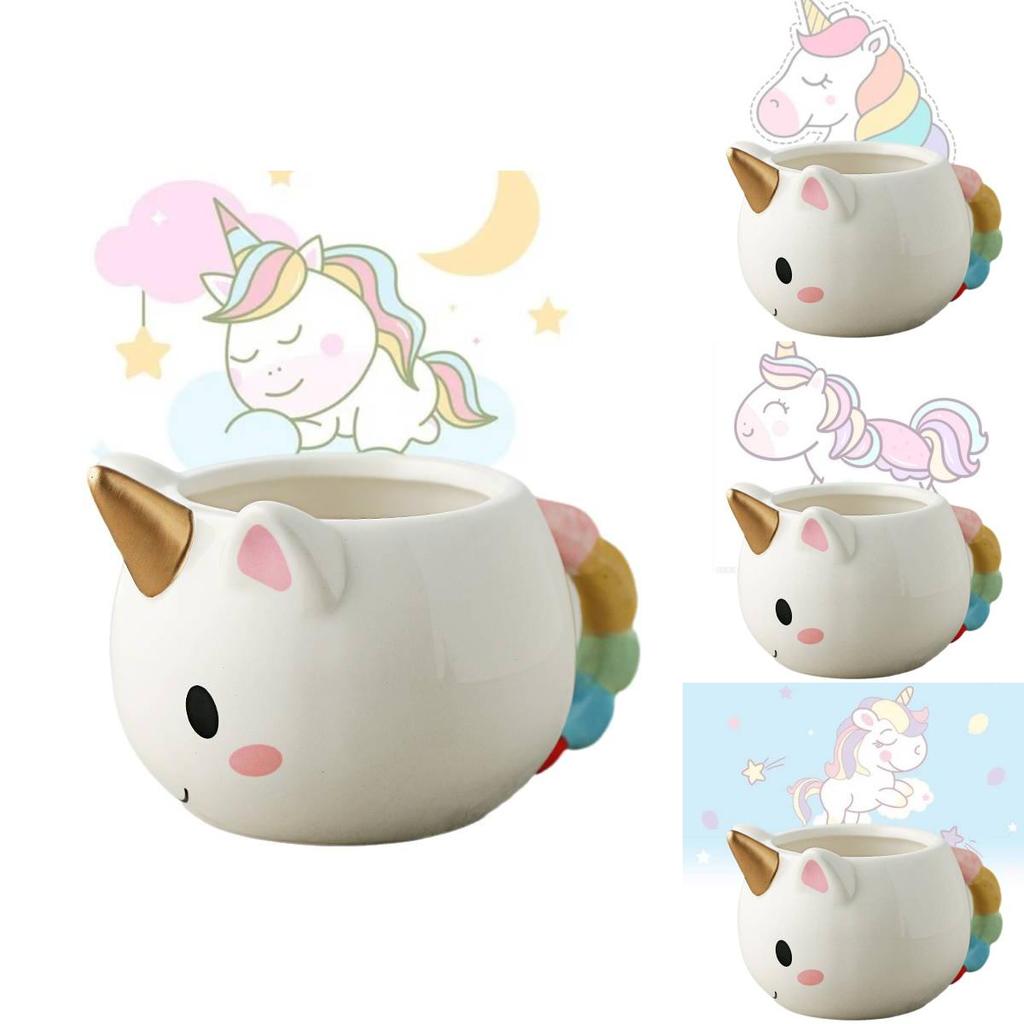 High-temperature Resistant Cartoon Unicorn Ceramic Mug Perfect For Milk And Coffee