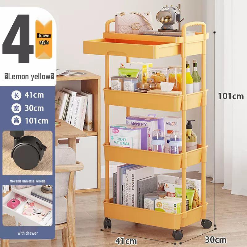 Compact Multi-Layer Rolling Storage Rack for Kitchen, Dorm, or Bathroom