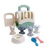 Realistic Pet Raise Set for Kids Pet Grooming Toy Mood Appease Child Dog Raise Toy with Carriers Educational Dollhouse