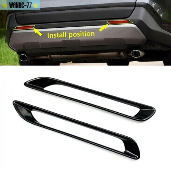 Black Rear Bumper Fog Light Lamp Cover Trim For Toyota RAV4 - 2025