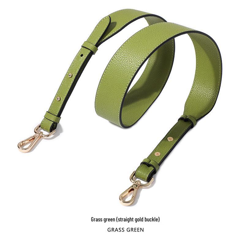 Breiter Schulterriemen aus Rindsleder mit genarbter und Litschi-Musterung - Vielseitiger, verstellbarer Taschen-Ersatzriemen