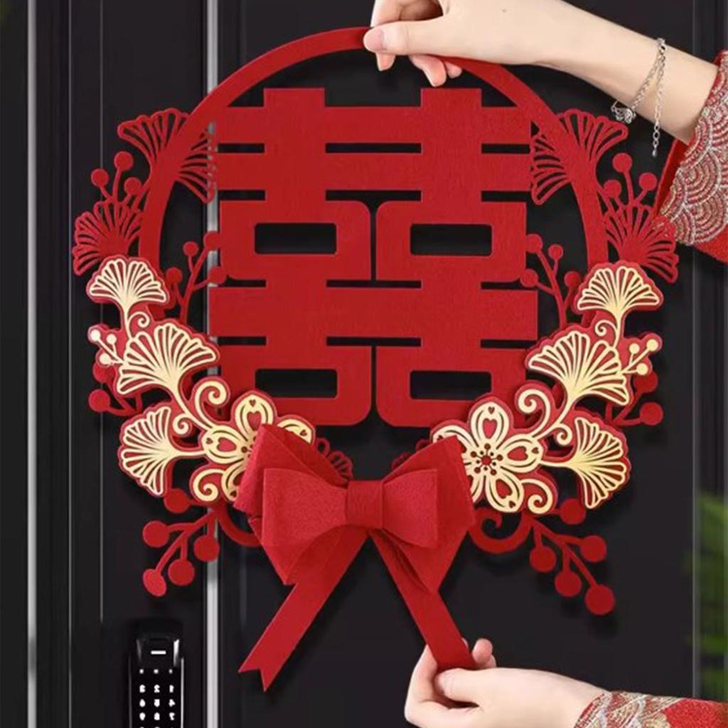 Chinese Wedding Sticker Romantic Exquisite Double Happiness Sticker Decoration for Entrance Door