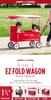 Radio Flyer Easy Fold Wagon with Canopy EZ FOLD WAGON 3951 3WAY Foldable Wagon for 2 People with Cushion and Bottle Holder 3-in-1 Bench,