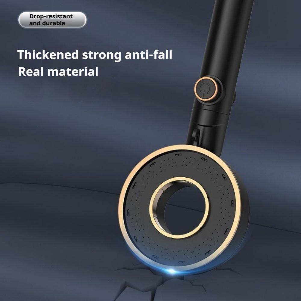 1PC Ring Highpressure Shower Head 3 Modes Large Flow Massage Water Saving ABS Handheld Showerheads with OneKey Stop Water